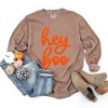 Simply Sage Market Women's Hey Boo Cursive Puff Print Long Sleeve Garment Dyed Tee - 3 of 4