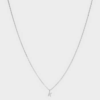 Sterling Silver Small Polished Initial Pendant Necklace - A New Day™ Silver