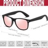 Attop Polarized Sunglasses Retro Square Design Sunglasses UV400 Fashion, Black Frame, Pink Lenses - 4 of 4