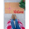 Shiraleah "Welcome" Candy Cane Holiday Doormat - 2 of 4