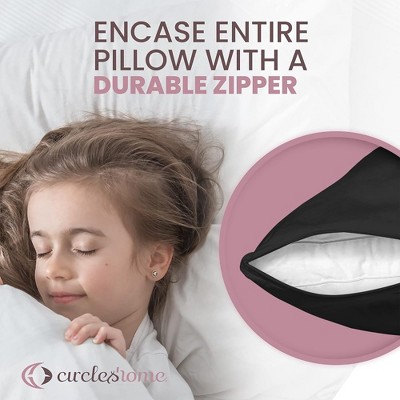 Black Cotton Hypoallergenic Body Pillow Protector with Zipper