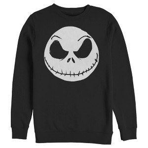 Men's The Nightmare Before Christmas Halloween Jack Skellington Big Face Sweatshirt - 1 of 4