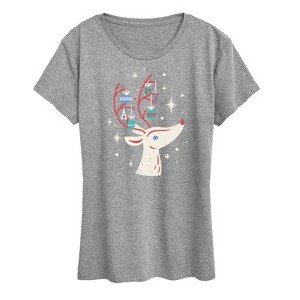 Women's - Instant Message - Christmas Reindeer Antlers Are Ornament Hangers Short Sleeve Graphic T-Shirt - 1 of 4