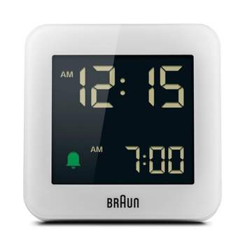 Braun Digital Alarm Clock with Snooze and Negative LCD Display