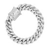 Steeltime Men's stainless steel and simulated diamonds 12mm cuban link chain bracelet - 2 of 4