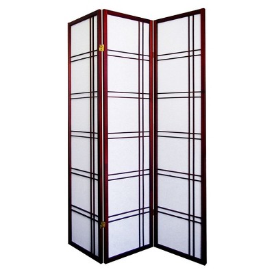 NicBex 3-panel Room Divider Portable Wooden Folding Privacy Screen Freestanding Wall Partition for Home & Office, Cherry