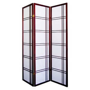 NicBex 3-panel Room Divider Portable Wooden Folding Privacy Screen Freestanding Wall Partition for Home & Office, Cherry - 1 of 4