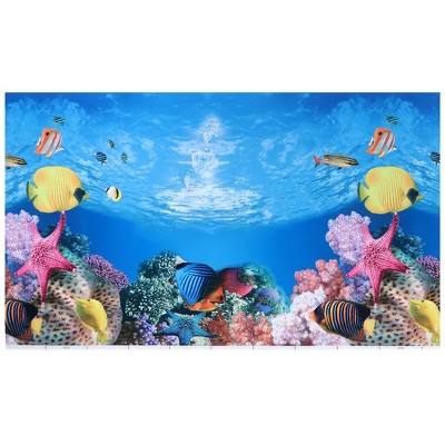 Unique Bargains Aquarium Background Poster Double-sided Aquarium Fish Tank Background Decorative Paper Sticker 1 Pc