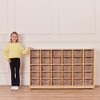 ECR4Kids 30 Cubby Mobile Tray Cabinet with 30 Scoop Front Storage Bins, 5x6, Natural - 4 of 4