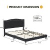 Acekool Queen Bed Frame with Adjustable Upholstered Headboard, Button Rivet, Wood Slats, Heavy Duty Metal Platform, No Box Spring Needed - 2 of 4