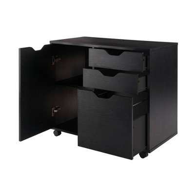 Halifax Black Mobile Filing Cabinet with 2 Drawers and Lock