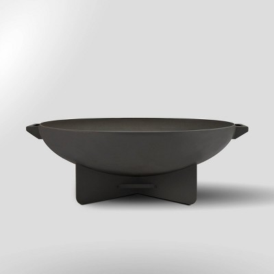 Anson Wood Burning Fire Bowl Gray - Real Flame: Heavy Gauge Steel, Includes Screen & Poker