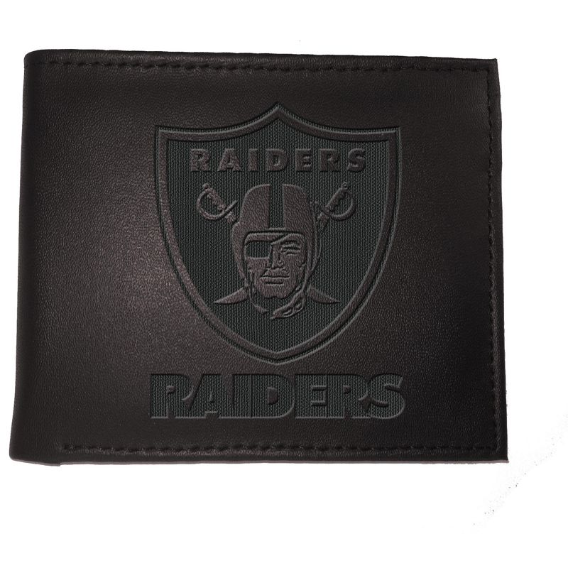 Evergreen NFL Las Vegas Raiders Black Leather Bifold Wallet Officially Licensed with Gift Box, 1 of 2
