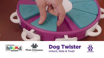 Purple and Blue Interactive Dog Treat Puzzle Dispenser