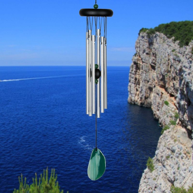 Woodstock Wind Chimes Signature Collection, Woodstock Agate Chime, Wind Chimes For Outdoor Patio and Garden, 18", 2 of 7