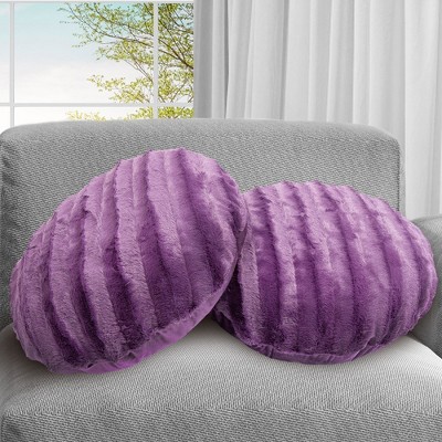 Cheer Collection Set of 2 Elegant 18” Round Throw Pillows with Removable Washable Cover