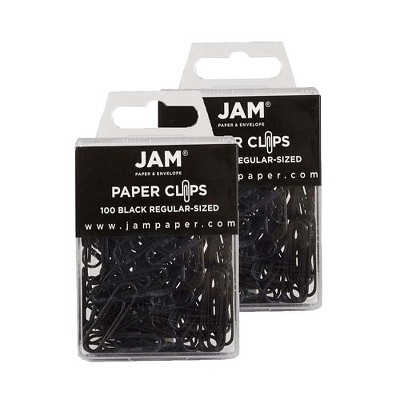 JAM Paper Colored Standard Paper Clips Small 1 Inch Black Paperclips 2183750A