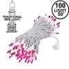 Novelty Lights 100 Light Incandescent Mini Christmas String Lights White Wire 50 Feet - 2 of 4