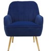 Ridstar Modern Upholstered Accent Chair & Armchair For Office, Reading & Living Room-Navy - 3 of 4