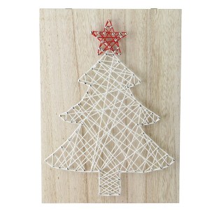 Northlight 11” White and Red String Christmas Tree Wall Decor - 1 of 3
