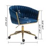 LOVMOR 24.8"Modern design the backrest is hand-woven Office chair,Vanity chairs with wheels,Height adjustable,Gray - 3 of 4