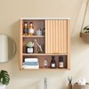 VEVOR Bathroom Wall Cabinet,with Door and Adjustable Shelf, Over the Toilet Storage Medicine Cabinet Wall Mounted,Hanging Organizer with Shelves,Brown - 2 of 4