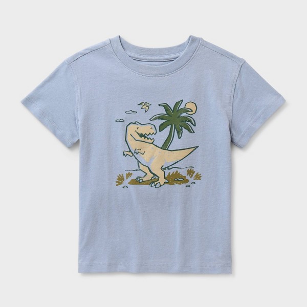 Playera de niño pequeño manga corta con gráfico Dino Island - Cat & Jack™ Gris/Azul 2
