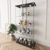 Modern Glass Display Cabinet with Glass Doors & LED Lights, 2-Door Showcase with Tempered Glass Shelves for Living Room-Cuddlewood - 2 of 4
