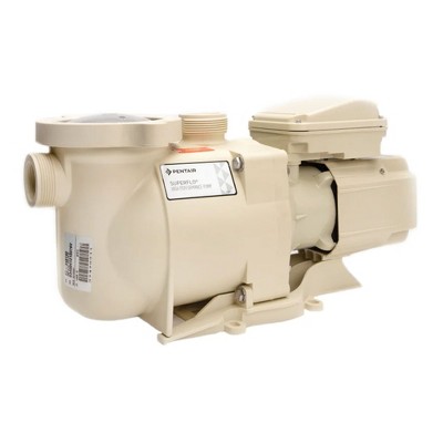 Pentair Stainless Steel Corded Electric SuperFlo High Performance Pump with Flange Motor for Swimming Pool and Spa Replacement Parts, Beige