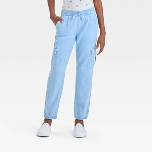 Girls' Woven Cargo Jogger Pants - Cat & Jack™ - 1 of 3