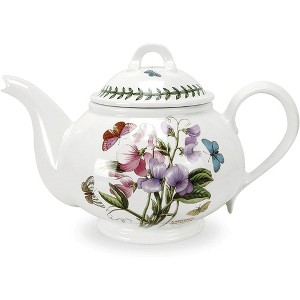 Portmeirion Botanic Garden 32 oz Teapot, Sweet Pea Motif, Fine Earthenware, Chip-Resistant Glaze, Dishwasher Safe, Ideal for Brunch or Afternoon Tea - 1 of 4