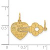 Black Bow Jewelry 14k Yellow Gold Heart and Key Set of 2 Charm or Pendants, 23mm - 4 of 4