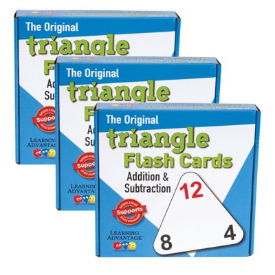 Learning Advantage The Original Triangle Flash Cards - Addition & Subtraction - 20 Per Set - 3 Sets