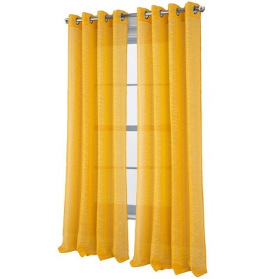 RT Designers Collection Dexter Linen Texture Grommet Light Filtering Window Curtain Panel Yellow