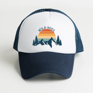 The Juniper Shop Wild Soul Colorful Youth Foam Trucker Hat - Youth - White Navy - 1 of 1