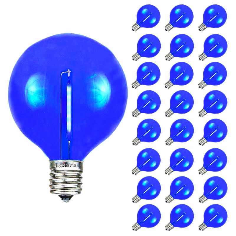 Novelty Lights Plastic G40 Globe Hanging LED String Light Replacement Bulbs E12 Candelabra Base 1 Watt, 1 of 9
