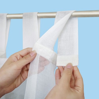 White Sheer Polyester Tab Top Curtain Panel 50" x 96"