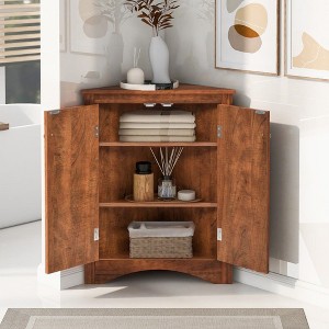 NicBex Bathroom Storage Cabinet,31.5 inch High Floor Coner Cabinet with Adjustable Shelves for Bathroom - 1 of 4
