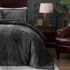 BAGOKIE 3 Pieces Crushed Velvet Bed in a Bag Comforter Set for All Season, - 4 of 4