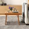Tangkula 2PCS Outdoor Folding Side Table Patio Acacia Wood End Table w/ Slatted Tabletop - 4 of 4