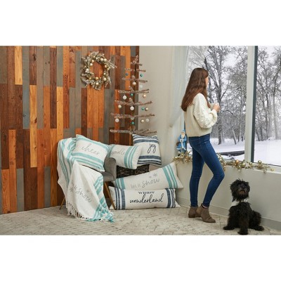 Winter Wonderland Blue and White Lumbar Pillow