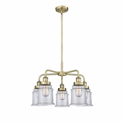 Canton - 5 Light Stem Hung Chandelier In Industrial Style-16.25 Inches Tall and 24 Inches Wide