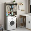 Over The Toilet Storage Cabinet with Sliding Door & Toilet Paper Holder Stand - 4 of 4