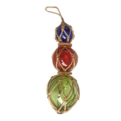 Beachcombers 23.6" Glass Triple Floats In Net