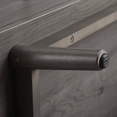 Gray Wood Mid-Century Modern Media Console with Storage