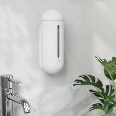 White Wall-Mounted Soft-Touch Soap Dispenser