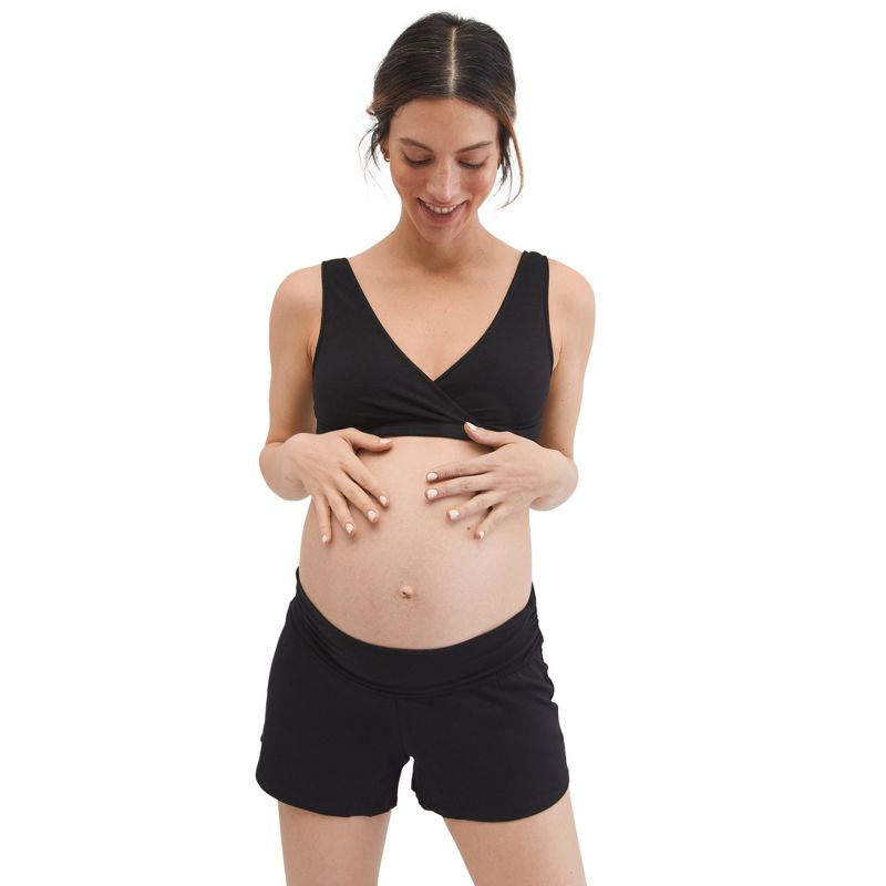 Ruched Waist Maternity Sleep Shorts | Motherhood Maternity, 4 of 6