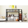 Bellemave Twin Size Metal Loft Bed with Desk and Metal Grid,  Stylish Metal Frame Bed with Lateral Storage Ladder and Wardrobe, Black - 3 of 4