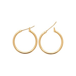 Saint Roman 750 Gold-Plated Classic Hoop Earrings Sleek 3-Micron Gold Finish with Clip Closure for Everyday Elegance - 1 of 3