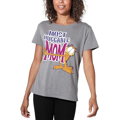 Women's Garfield The Most Huggable Mom Loose T-Shirt Athletic Heather